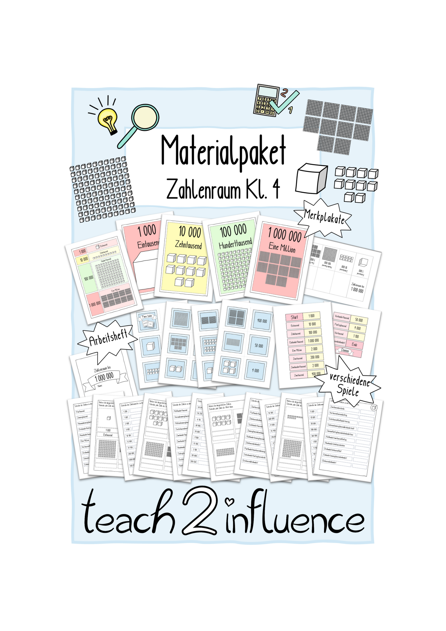 Materialpaket - Zahlenraum Kl. 4