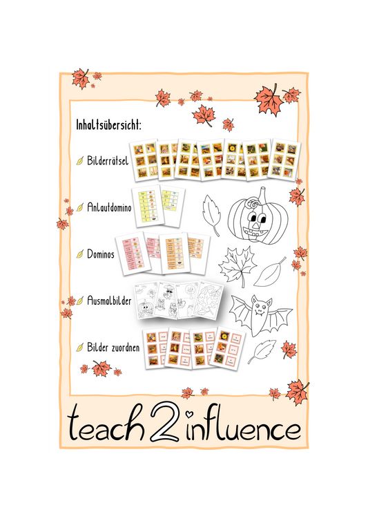 Materialpaket - Herbstliche Freiarbeitsmaterialien für die 1. & 2. Kl.