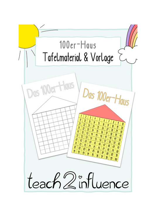 100er-Haus - Tafelmaterial & Vorlage