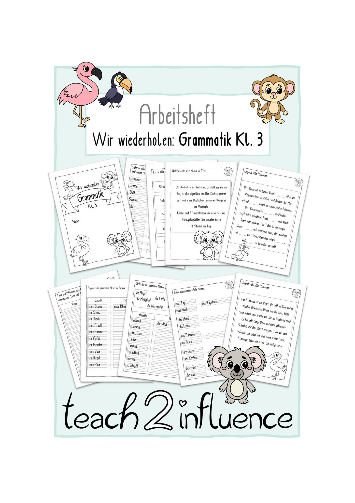 Arbeitsheft - Wir wiederholen: Grammatik Kl. 3