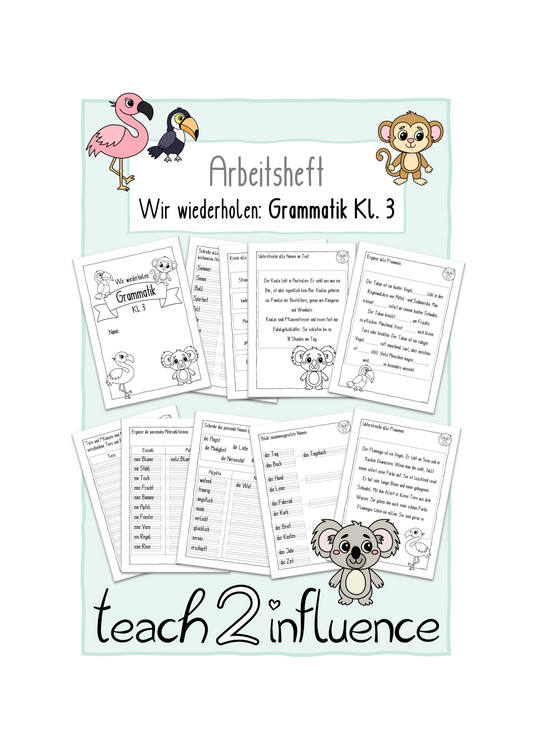 Arbeitsheft - Wir wiederholen: Grammatik Kl. 3