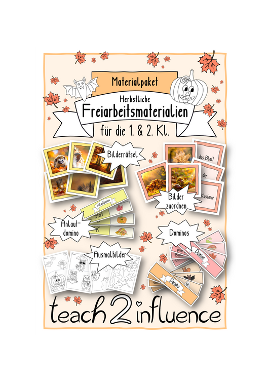 Materialpaket - Herbstliche Freiarbeitsmaterialien für die 1. & 2. Kl.