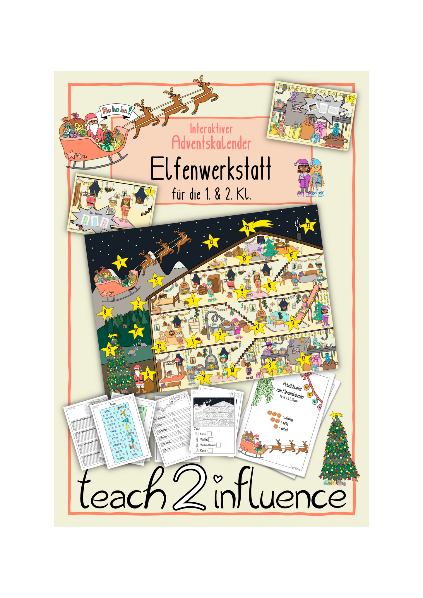 Interaktiver Adventskalender - Elfenwerkstatt für die 1. & 2. Kl.