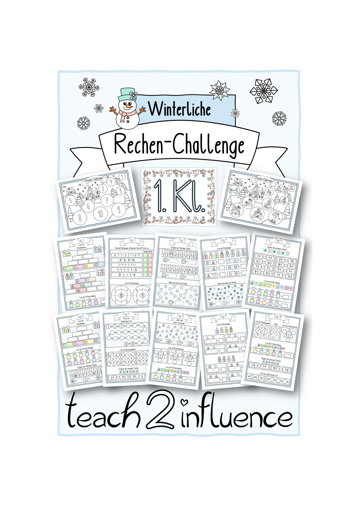 Winterliche Rechen-Challenge Kl. 1