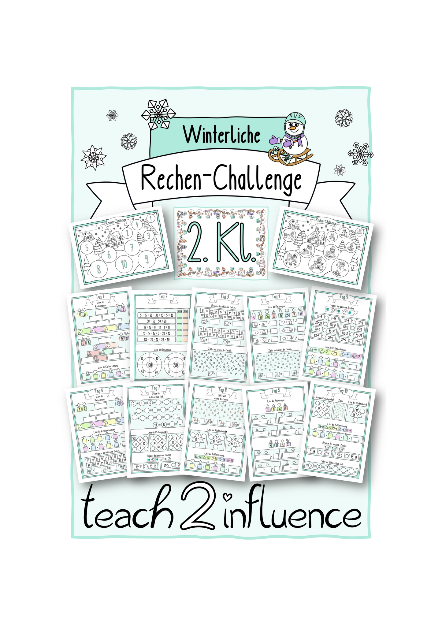 Winterliche Rechen-Challenge Kl. 2