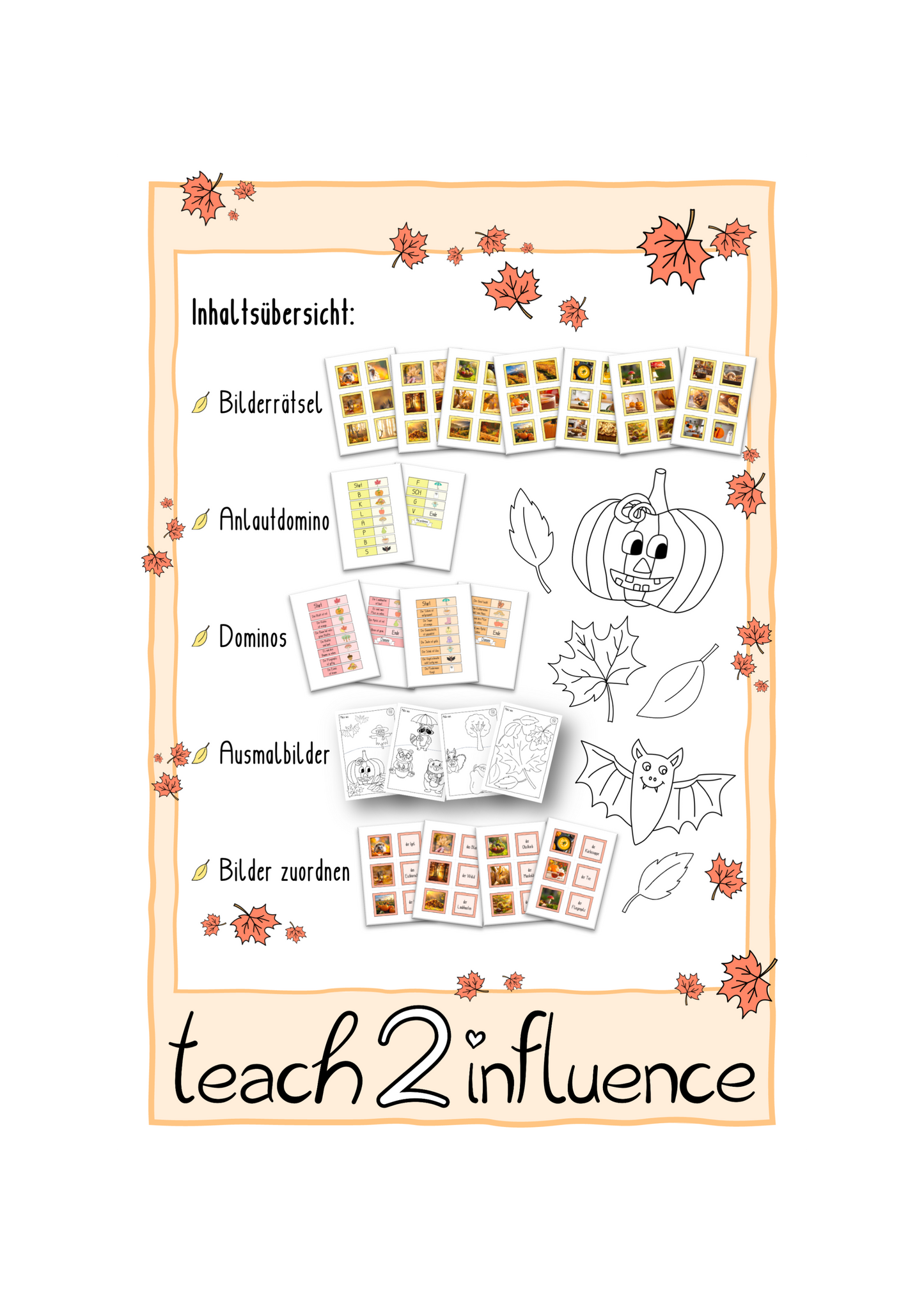 Materialpaket - Herbstliche Freiarbeitsmaterialien für die 1. & 2. Kl.