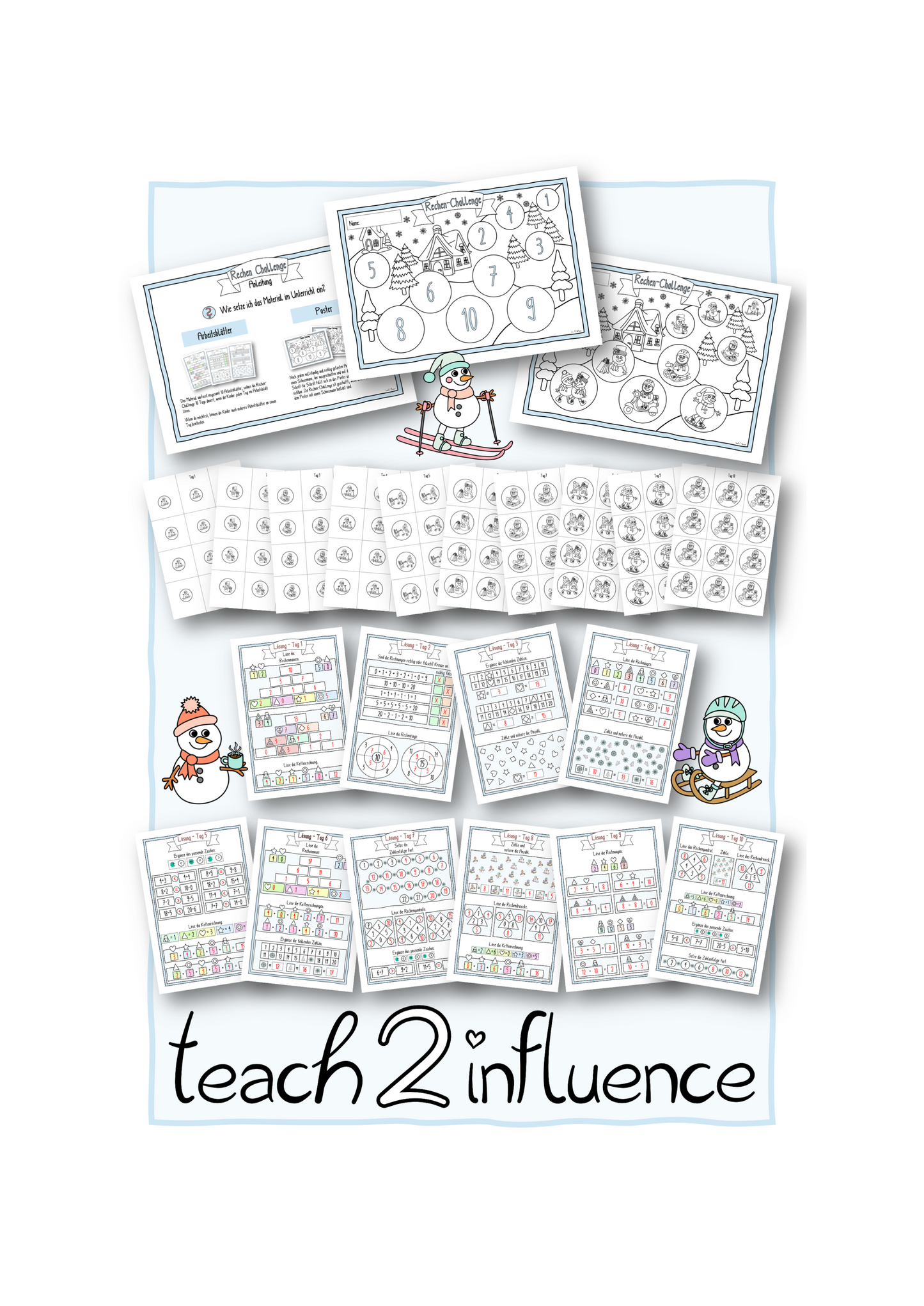 Winterliche Rechen-Challenge Kl. 1