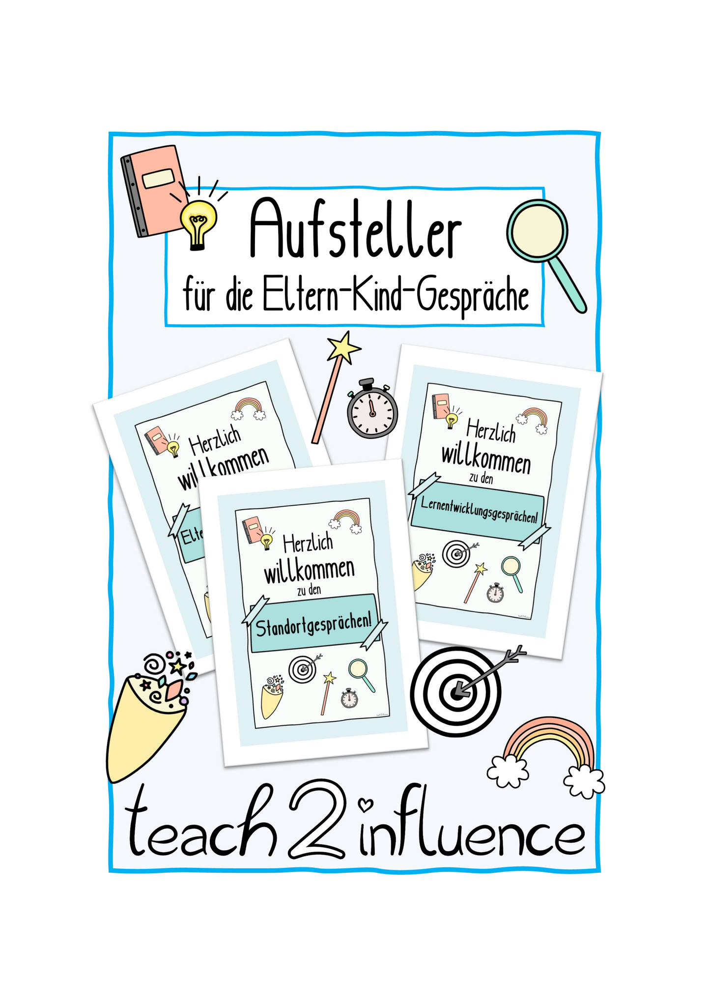 Aufsteller für die Eltern-Kind-Gespräche