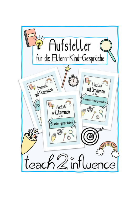 Aufsteller für die Eltern-Kind-Gespräche