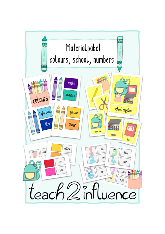 Materialpaket - colours, school, numbers