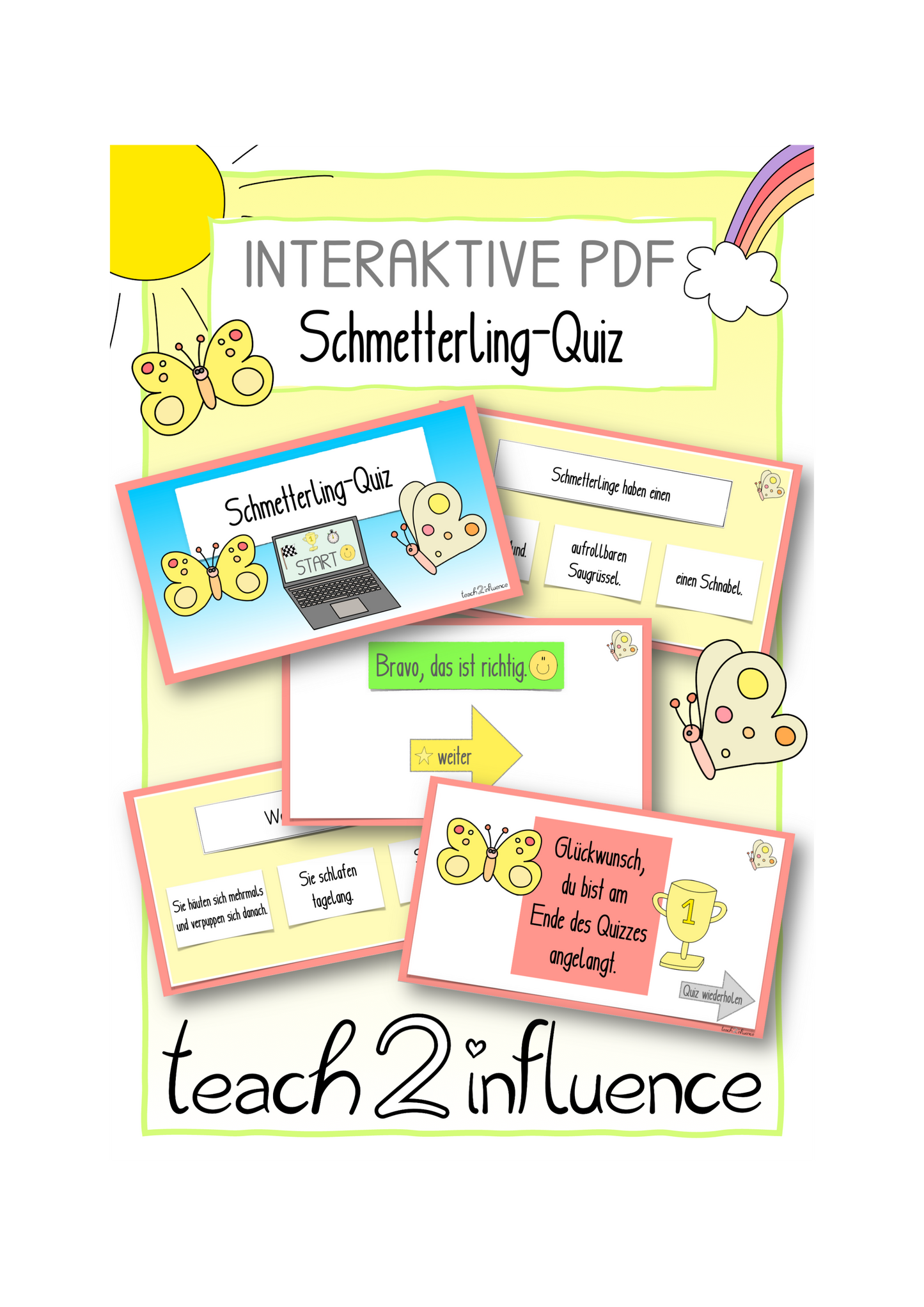 Interaktive PDF - Schmetterling-Quiz