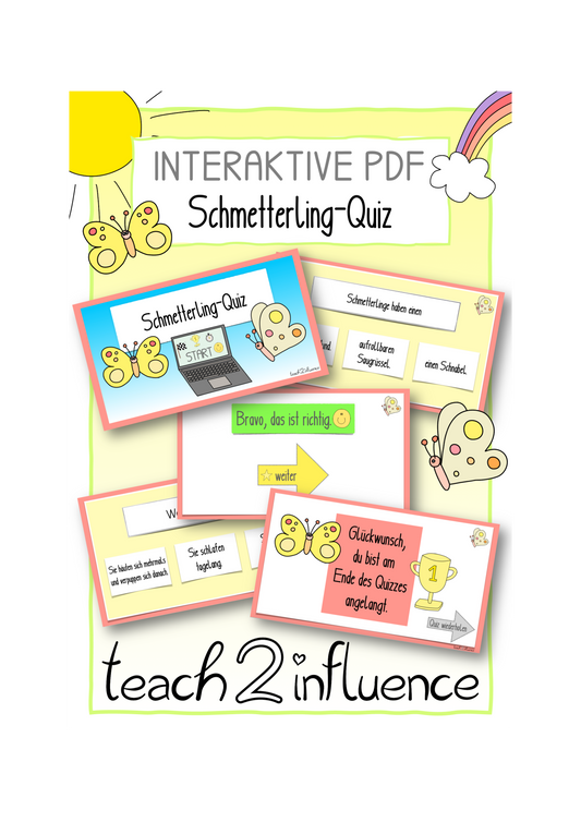 Interaktive PDF - Schmetterling-Quiz