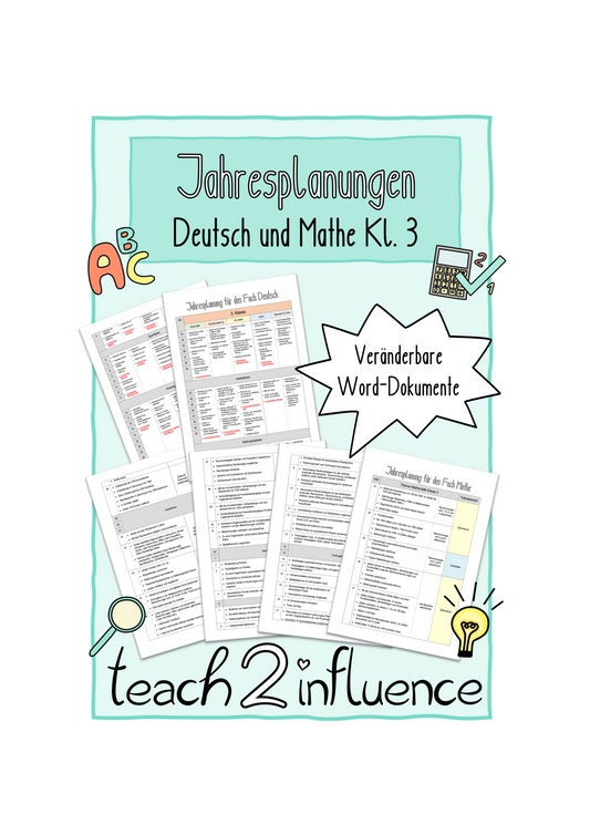 Jahresplanungen - Deutsch und Mathe Kl. 3