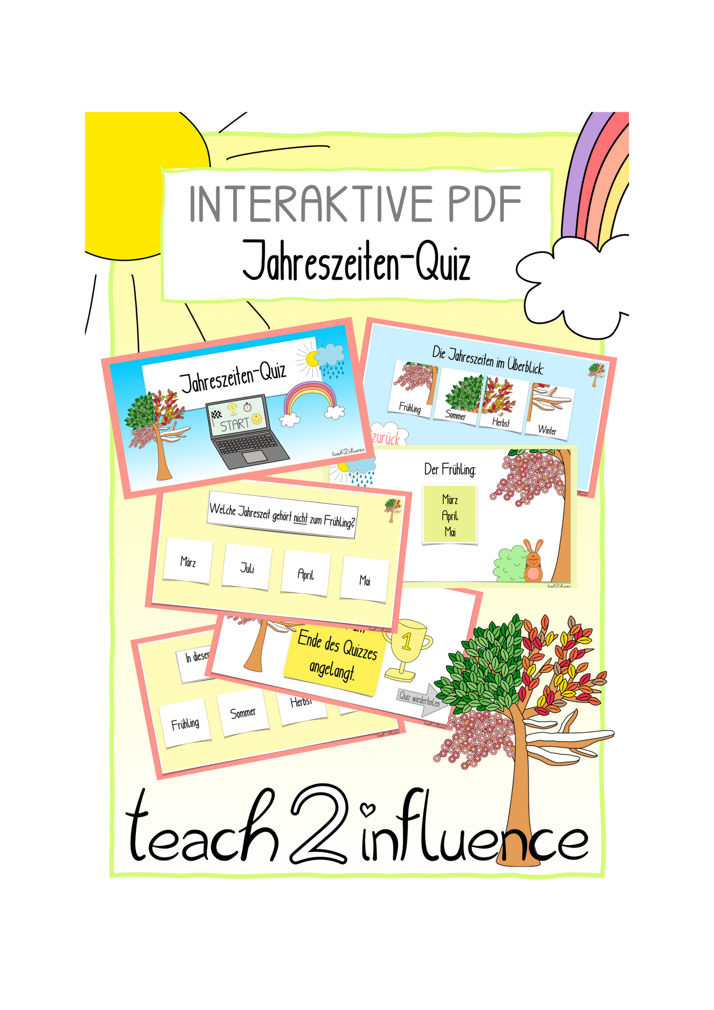 Interaktive PDF - Jahreszeiten-Quiz