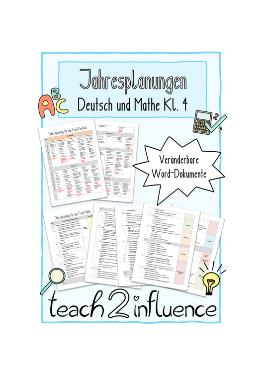 Jahresplanungen - Deutsch und Mathe Kl. 4